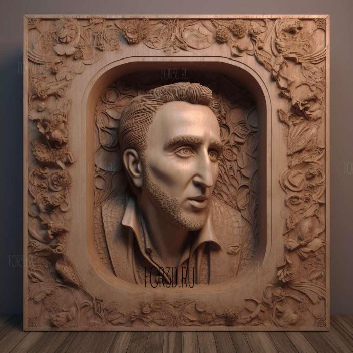 Nicolas Cage 4 stl model for CNC